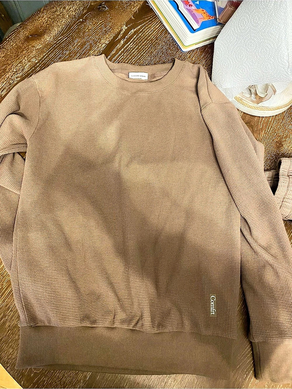 Comfrt Waffle Lounge Set Waffle-Knit Brown XS